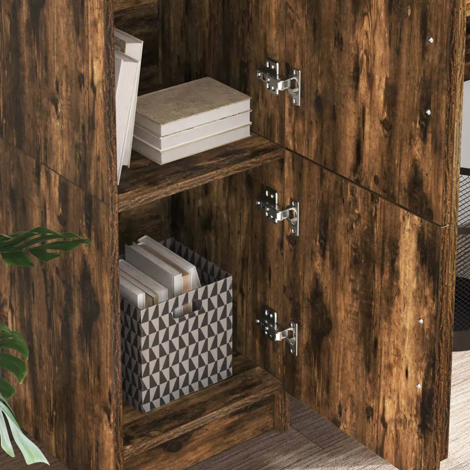 vidaXL Hoge kast Gerookt eiken 31.5 x 32 x 122.5 cm, foto 4