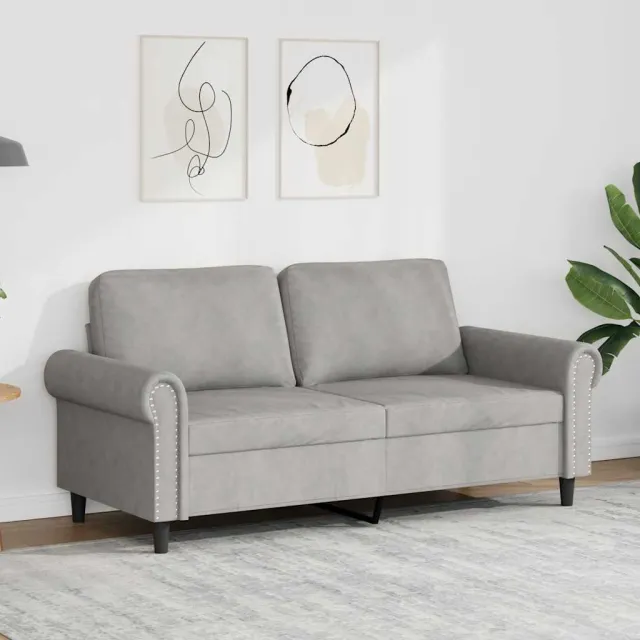 vidaXL Tweezitsbank 140 cm fluweel lichtgrijs