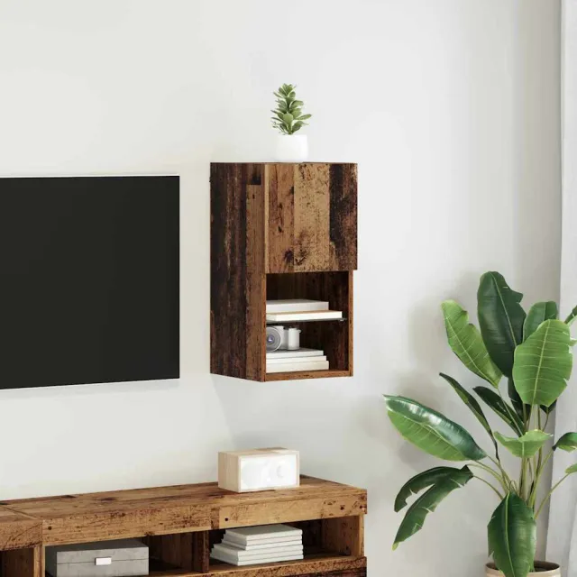 vidaXL Wandgemonteerd tv-meubel 30,5 x 30 x 60 cm Oudhout Bewerkt hout bruin, foto 2