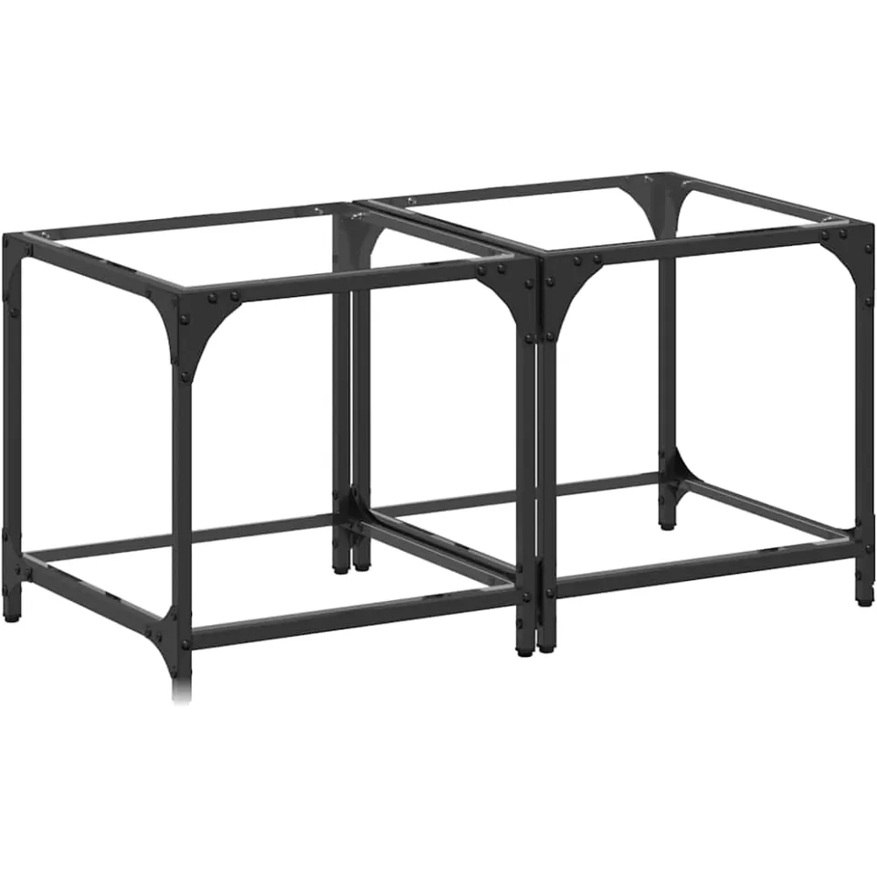 vidaXL Salontafels 2 st met transparant glazen blad 40x40x40 cm staal transparent, foto 3