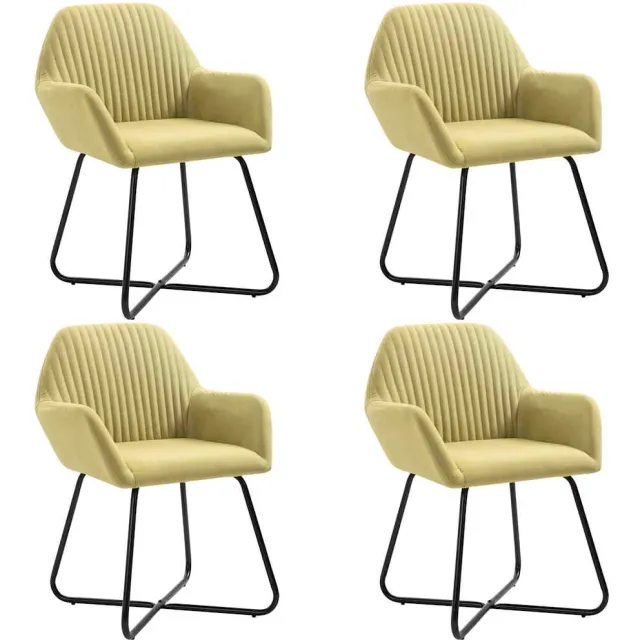 vidaXL Eetkamerstoelen 4 st stof groen