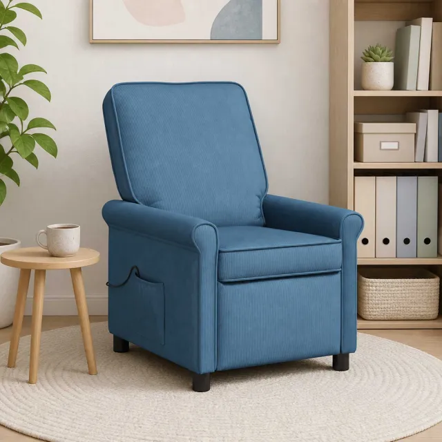 vidaXL Massage-relaxstoel Blauw 69 x 95 x 101 cm Stof, foto 2
