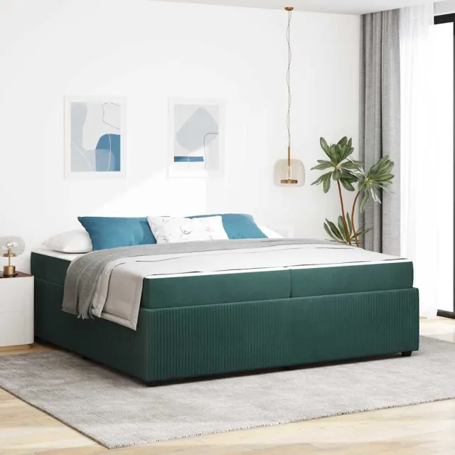 vidaXL Bedframe Donkergroen 200 x 200 cm Stof
