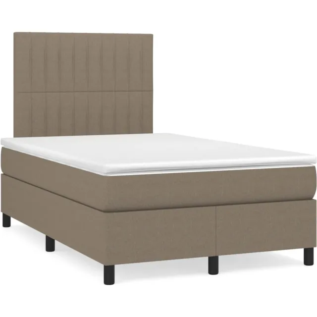 vidaXL Boxspring met matras en LED stof taupe 120x190 cm
