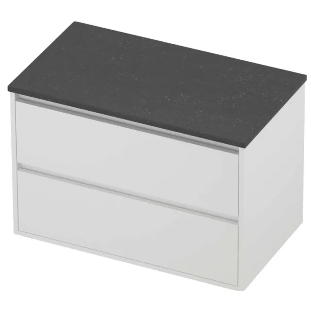 Proline Deck Badmeubelset Hardsteen Greeploos Symmetrisch Kader 80x46x54 cm Blue Stone Mat White