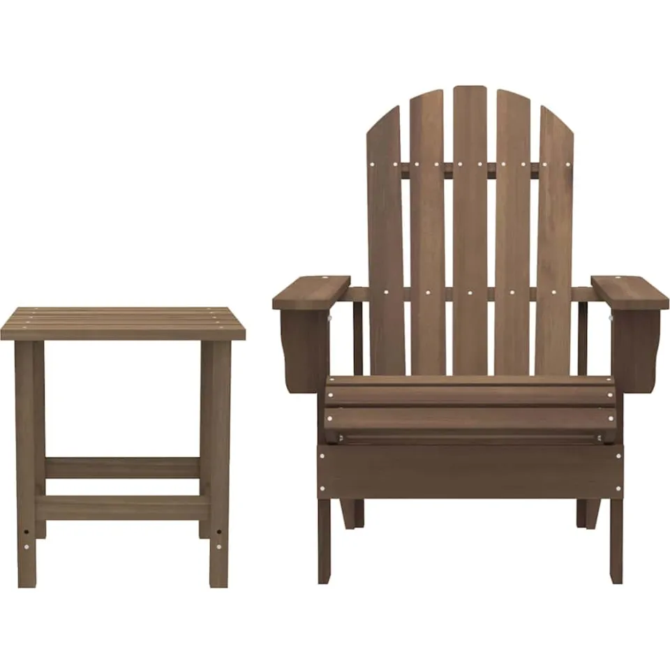 vidaXL Tuinstoel Adirondack met tafel massief vurenhout bruin, foto 2