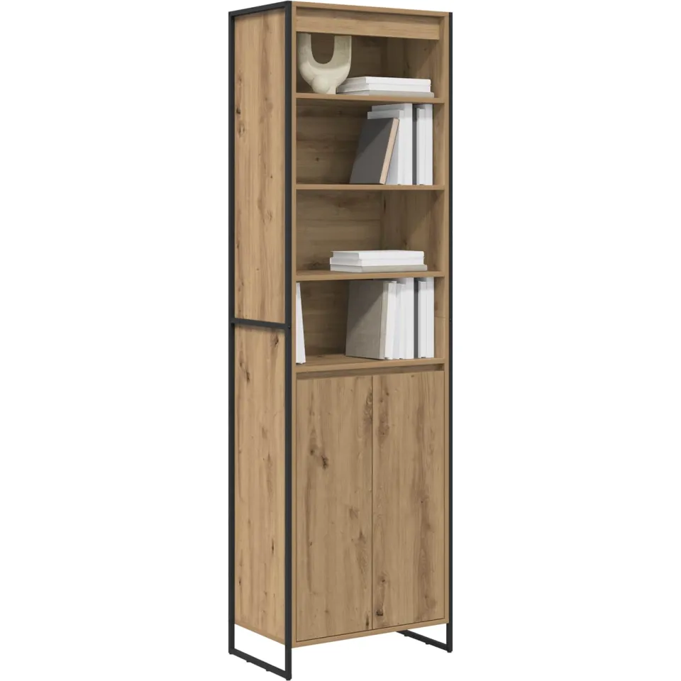 vidaXL Hoge Kasten Ambachtelijk eiken 60 x 36 x 200 cm Bewerkt hout Bruin