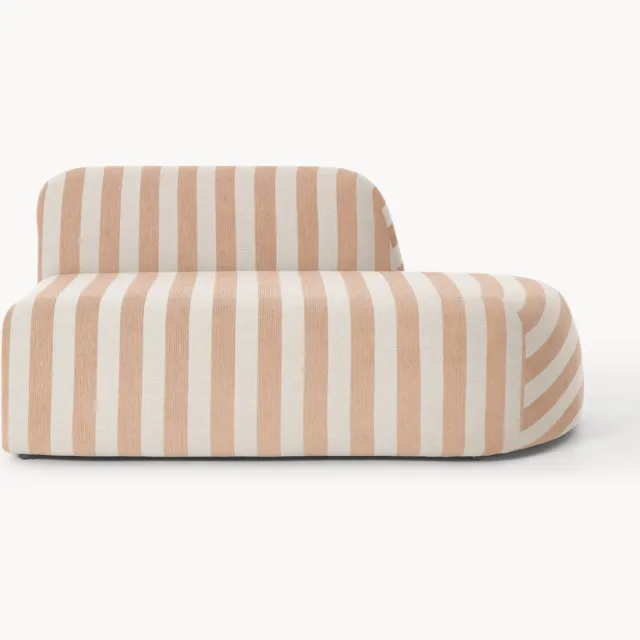 Westwing Collection Gestreepte chaise longue module Wolke Oranje
