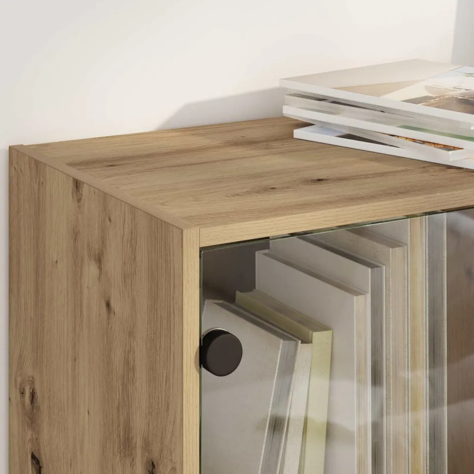 vidaXL Highboard Artisan Eiken 68 x 37 x 142 cm Bewerkt hout, foto 3