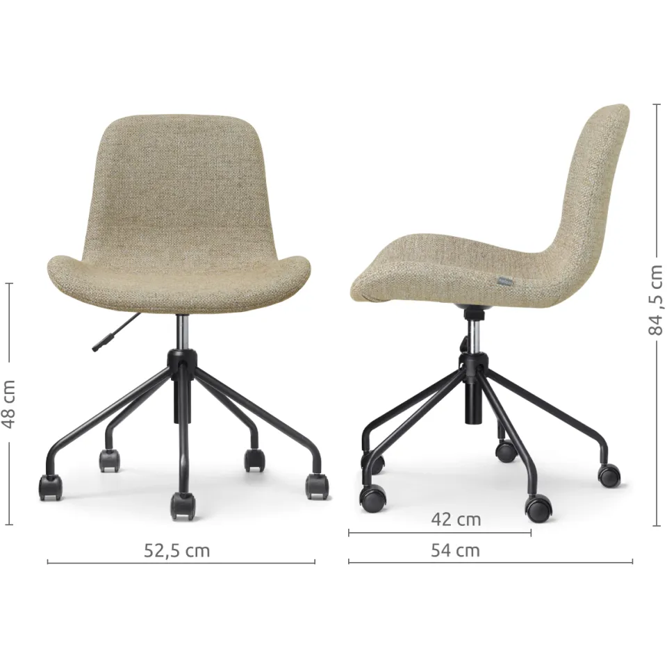 Nolon Nout-Fé bureaustoel taupe melange - zwart onderstel, foto 2
