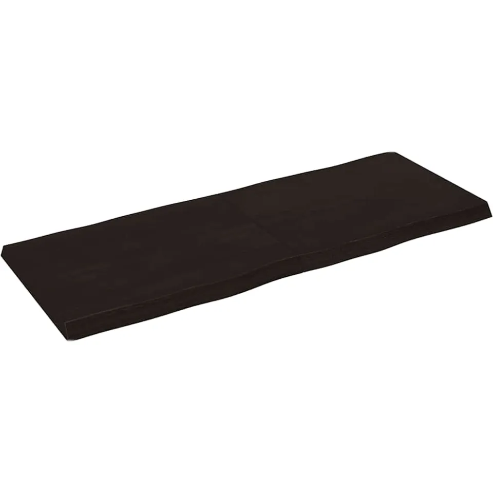 vidaXL Tafelblad natuurlijke rand 140x50x(2-4)cm eikenhout donkerbruin, foto 2