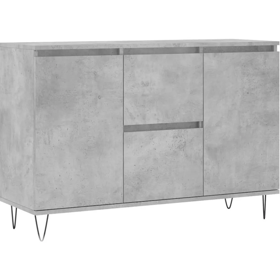 vidaXL Dressoir 101,5x35x70 cm bewerkt hout betongrijs grijs, foto 3
