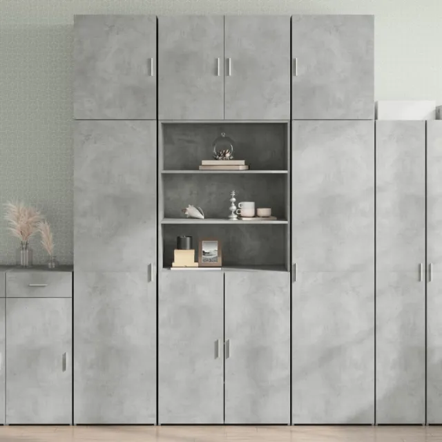 vidaXL Hoge kast 80x42,5x249 cm bewerkt hout betongrijs grijs, foto 2