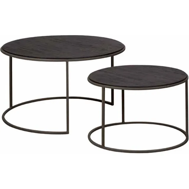 Renew Spello set of 2 tables 74-58 Zwart