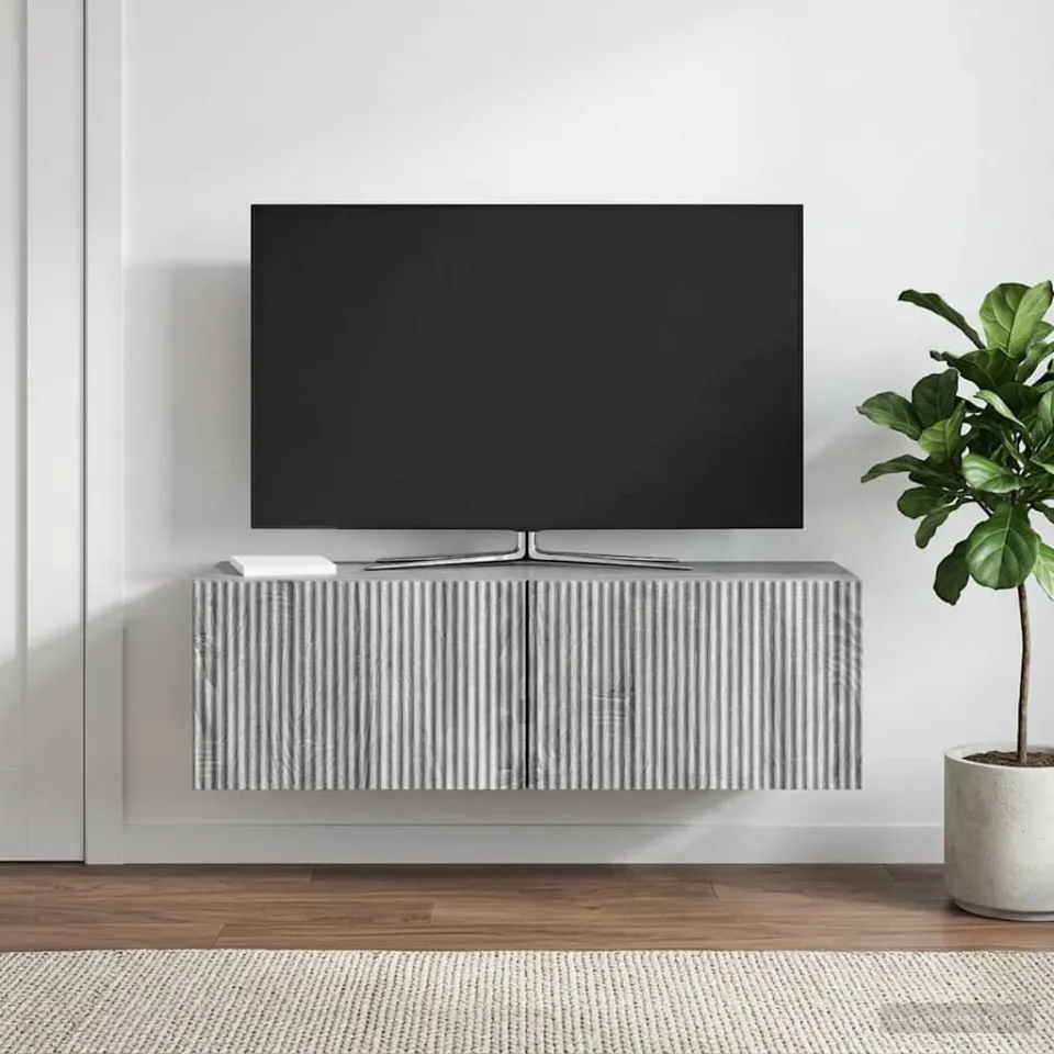 vidaXL Wandbeugel TV-kast 98 x 31 x 30 cm Grijs sonoma Bewerkt hout, foto 4