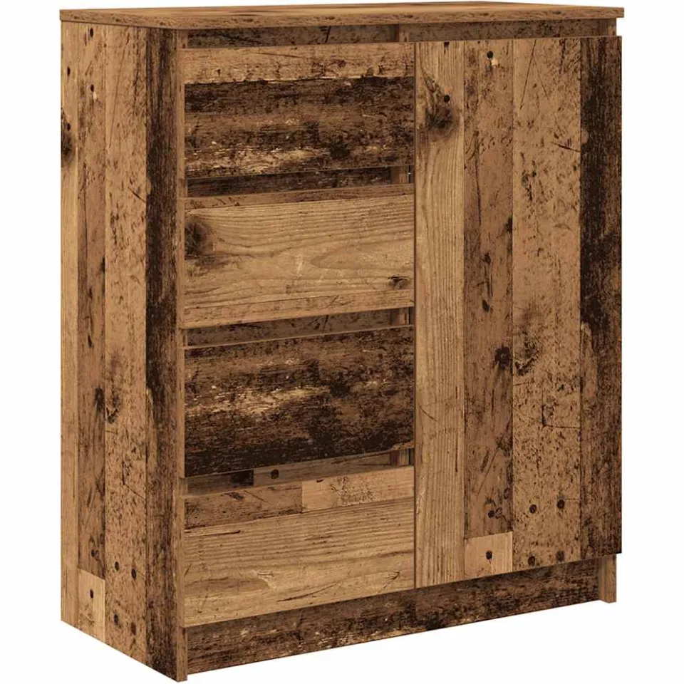vidaXL Dressoir met lades 71x35x84 cm spaanplaat hout oud hout Bruin