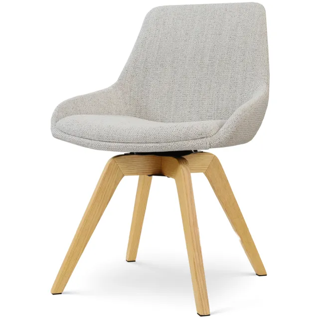 Nolon Noor-Isa draaibare eetkamerstoel beige gemêleerd - houten onderstel
