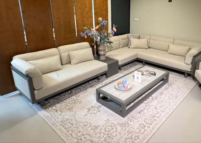 Apple Bee Santorini Loungeset 3-delig - Links Lang - Showroommodel - EXCLUSIEF TAFELS Taupe