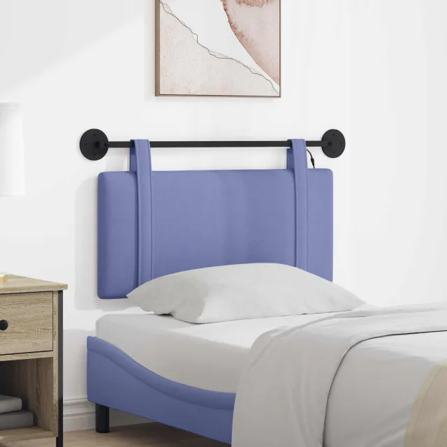 vidaXL Hangend hoofdbord Jeans Blauw Stof
