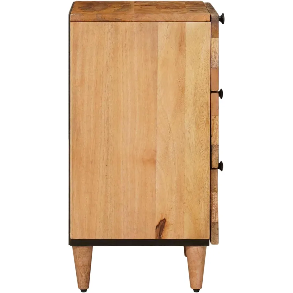 vidaXL Nachtkastje met lade Naturel 50 x 33 x 62 cm Massief Mango Hout, foto 4