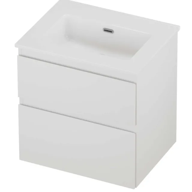 Proline Tribute Badmeubelset Porselein Elegant Zonder Kraangat 60x46x62 cm Glans Wit Mat Wit