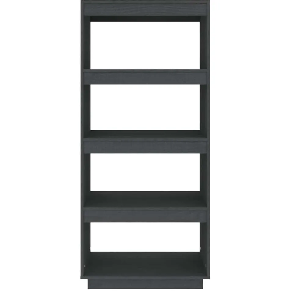 vidaXL Boekenkast/kamerscherm 60x35x135 cm massief grenenhout grijs, foto 4