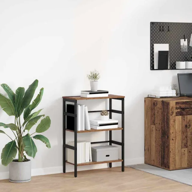 vidaXL Boekenkast 2-laags 60 x 29,5 x 81 cm Bewerkt hout Oud Hout bruin, foto 2