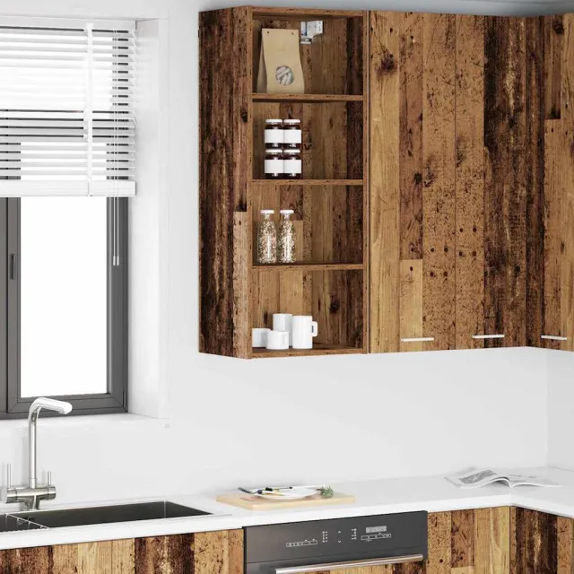 vidaXL Hangkast Oud hout 40 x 29,5 x 100 cm Bewerkt hout Bruin