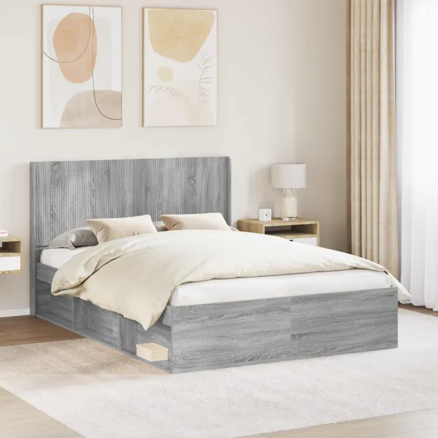vidaXL Hoofdbord Artisanaal eiken Bewerkt hout Bruin
