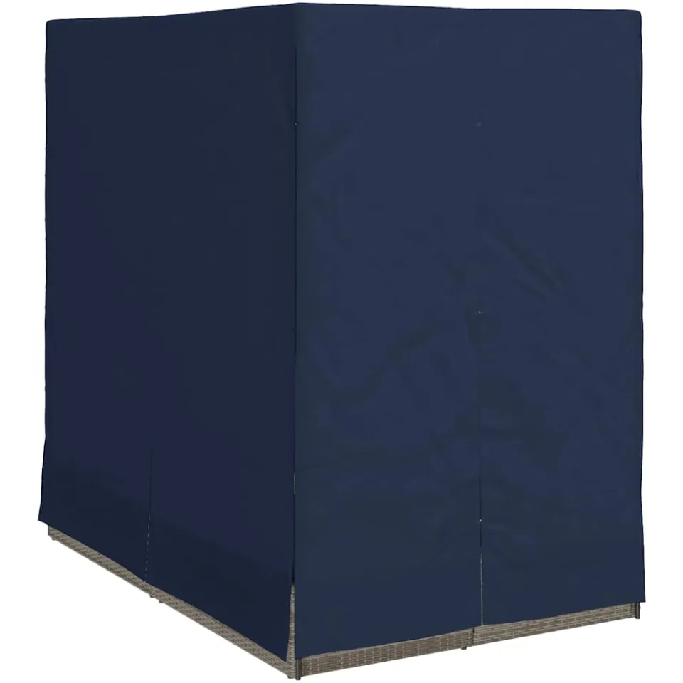 vidaXL Dubbele ligbed Zwart poly rattan, foto 4