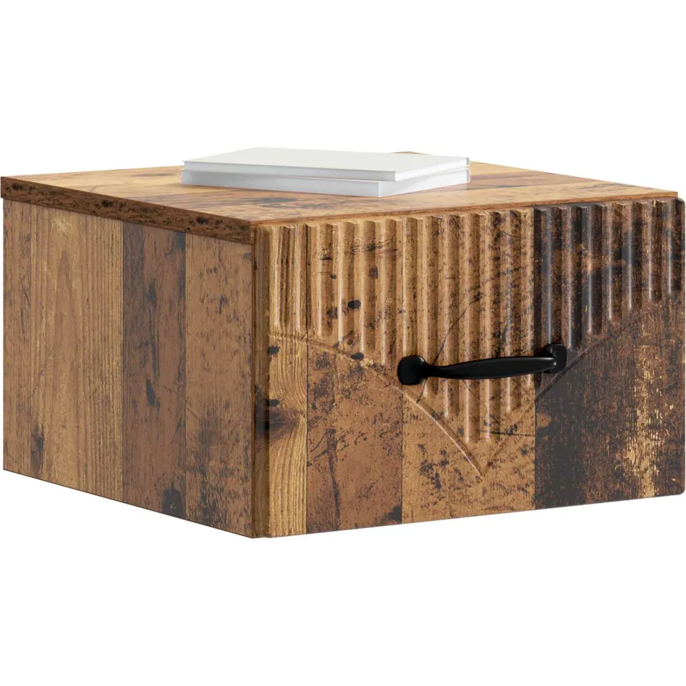 vidaXL Wandbeugel Bedkast 2 st Oud hout 34,5 x 33 x 20 cm Bewerkt hout Bruin