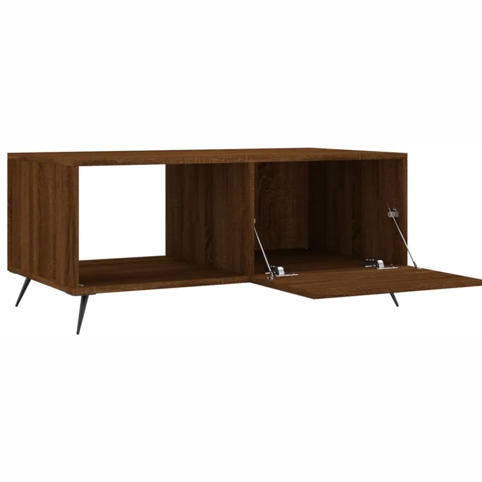 vidaXL Salontafel 90x50x40 cm bewerkt hout bruin eikenkleur, foto 4