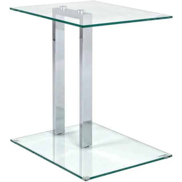 Haku Bijzettafel Metaal Chroom Glas 45x50x35 cm