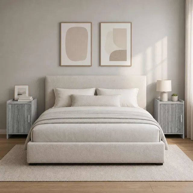 vidaXL Nachtkastjes 2 st Grijs Sonoma 40 x 30 x 60 cm Bewerkt hout, foto 2
