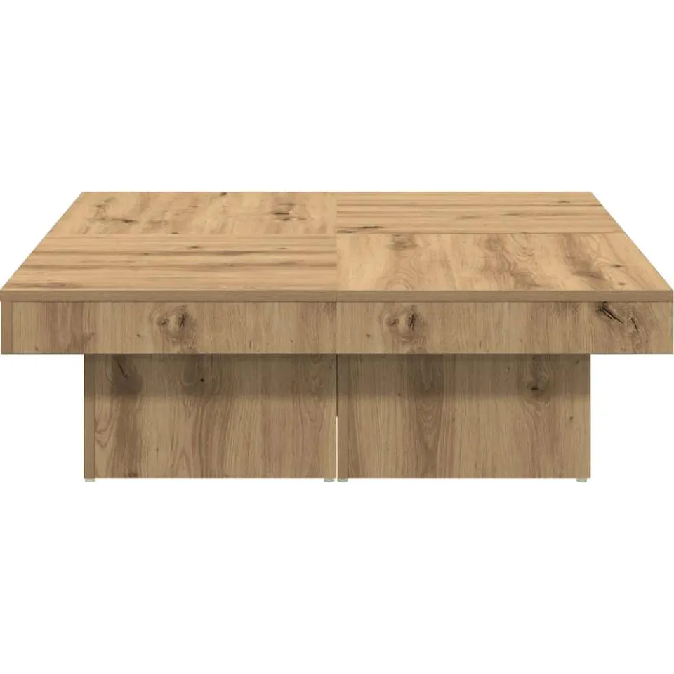 vidaXL Salontafel 90x90x28 cm bewerkt hout artisanaal eikenkleur Bruin