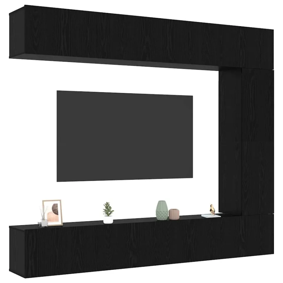 vidaXL Tv-meubelset 5 st 100 x 30 x 30 cm Zwart Eiken, foto 2