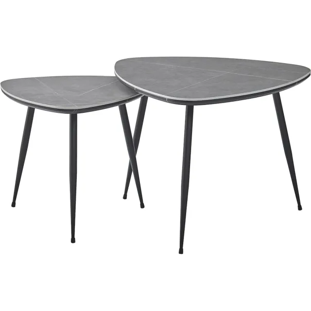 HTfurniture Kevin-Ceramic side table-Trinagle Gray