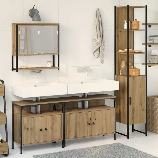 vidaXL Badkamermeubelset 4 st Artisan Eiken Bewerkt hout, foto 2