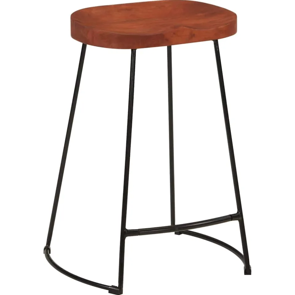 vidaXL Barkrukken 2 st Gavin 45x40x63 cm massief mangohout Bruin