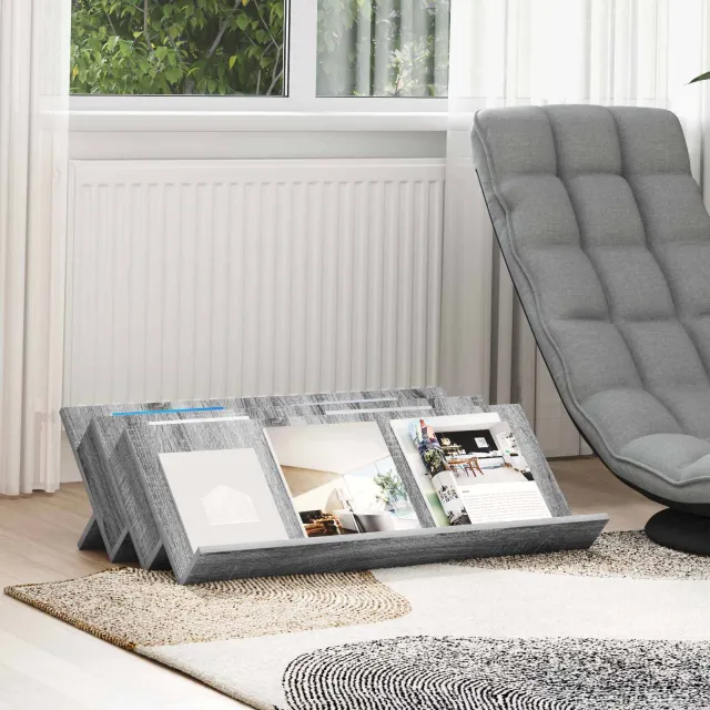 vidaXL Tijdschrift Rek Grijs Sonoma 90 x 53 x 28,5 cm Bewerkt hout, foto 2