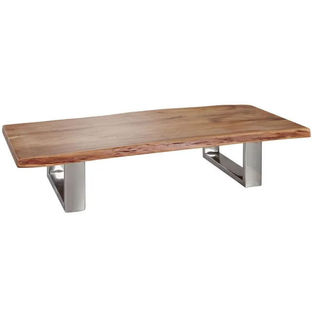 Cosmo Casa Salontafel - Bruin - Metalen onderstel - 115 x 58 x 25 cm