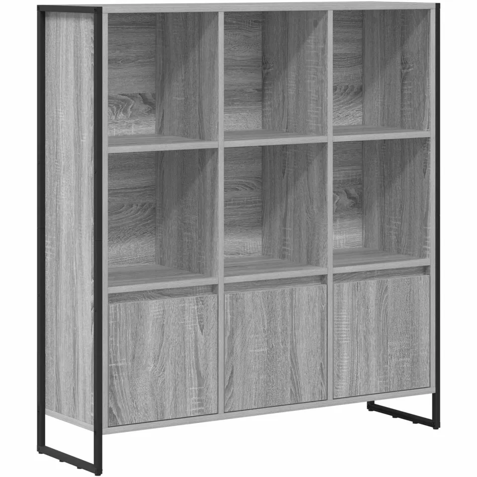 vidaXL Boekenkast 99,5 x 30 x 108 cm Bewerkt hout Grijs Sonoma, foto 3