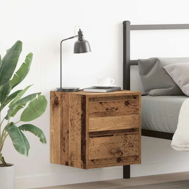 vidaXL Nachtkastje wandgemonteerd 38x34x40 cm oud houtkleurig bruin, foto 2