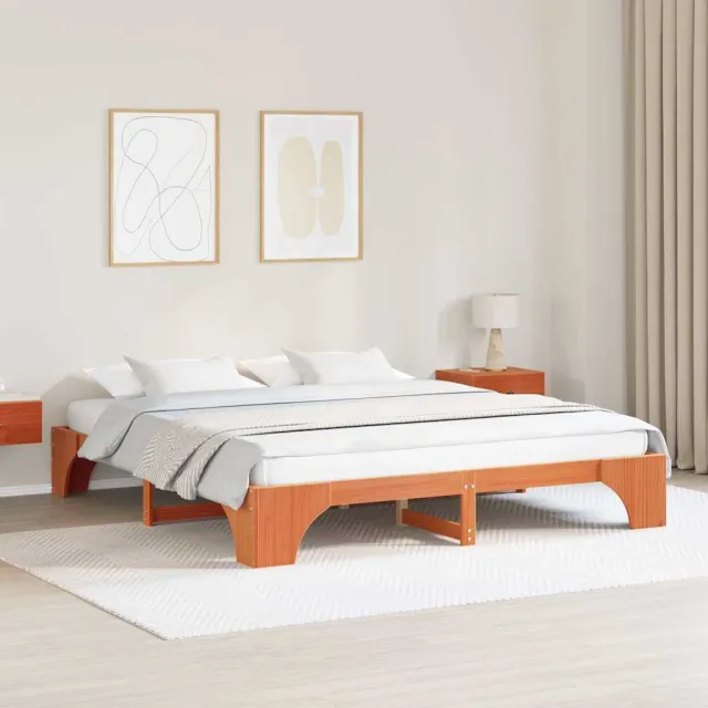 vidaXL Bedframe Wasbruin 180 x 200 cm Massief grenenhout