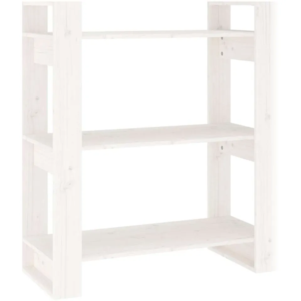 vidaXL Boekenkast/kamerscherm 80x35x91 cm massief grenenhout wit, foto 3