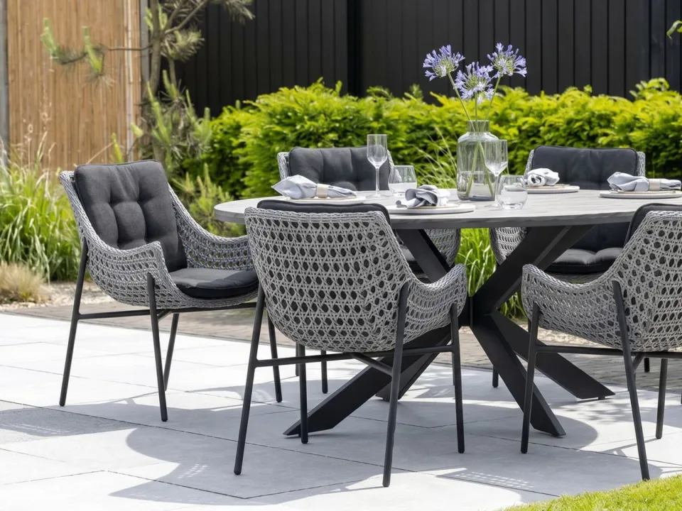 Manifesto Furniture Manifesto Novara/Fidenza ovaal 180cm dining tuinset 7-delig, foto 4