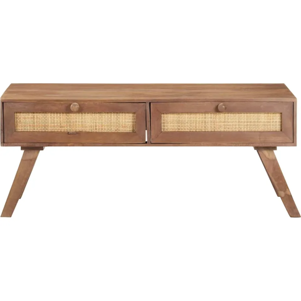 vidaXL Salontafel 100x60x40 cm massief mangohout bruin, foto 2