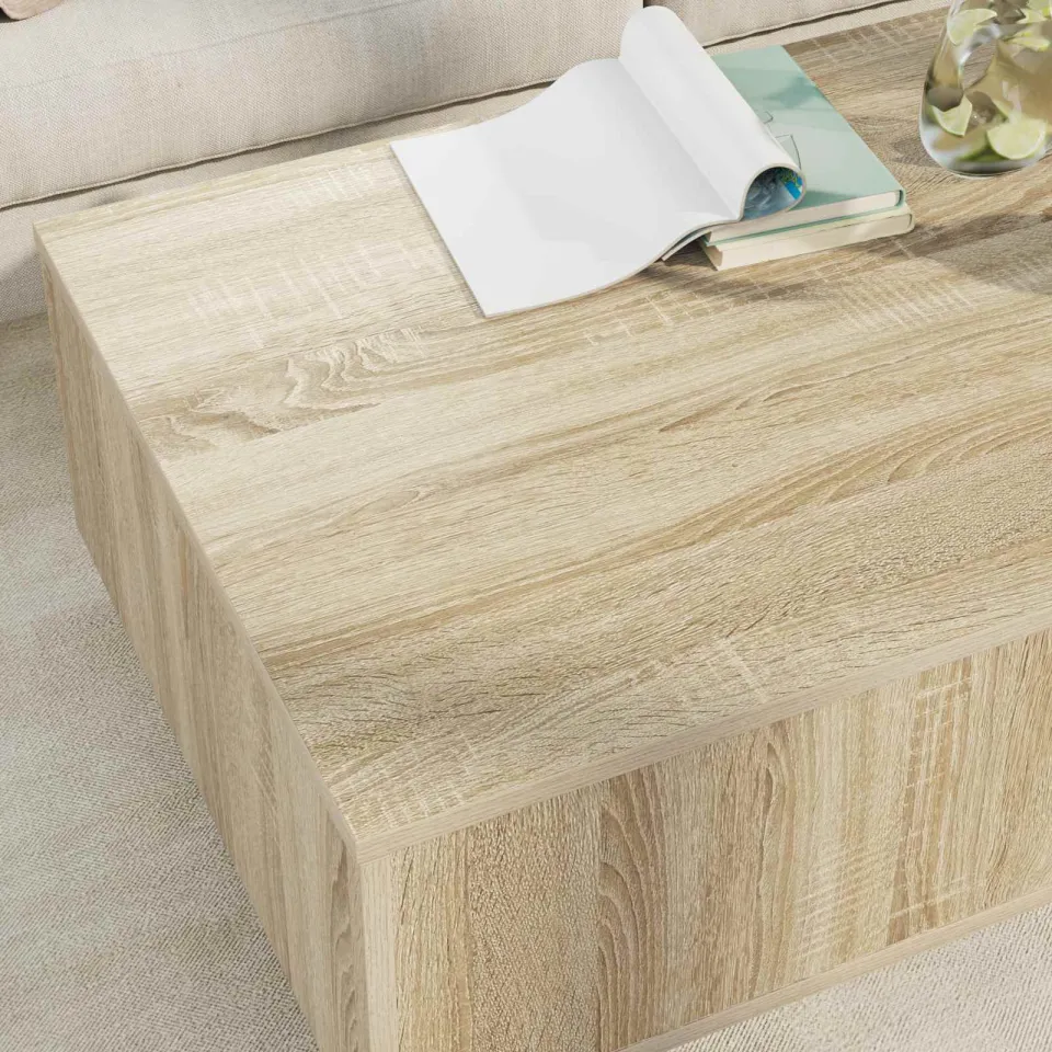 vidaXL Salontafel Sonoma Eiken 95 x 55 x 31 cm Bewerkt hout, foto 4