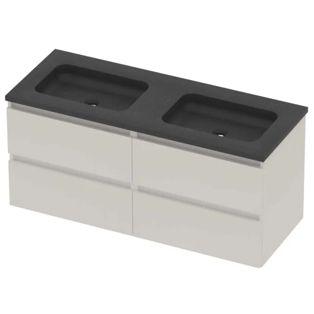Basic-Line Rocky 46 Badmeubelset Hardsteen 120x46x54 cm R46bsemw2x600 Mat White Blue Stone Grijs