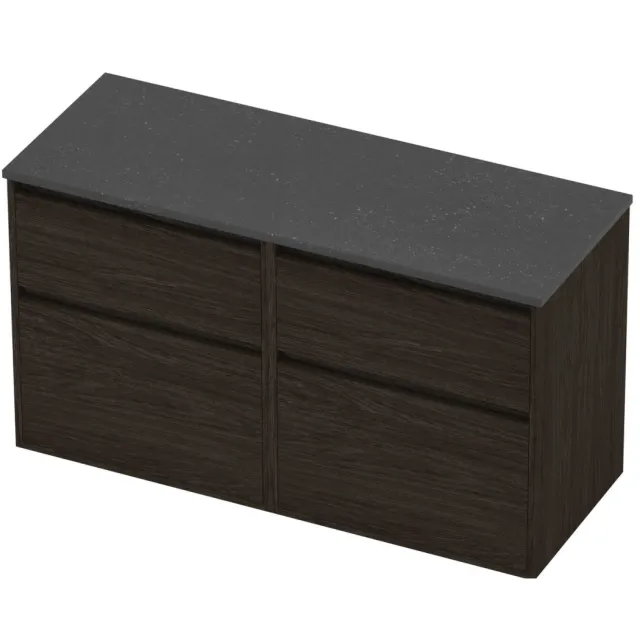 Proline Deck Badmeubelset Hardsteen Greeploos 120x46x67 cm Blue Stone Mokka Oak Eiken